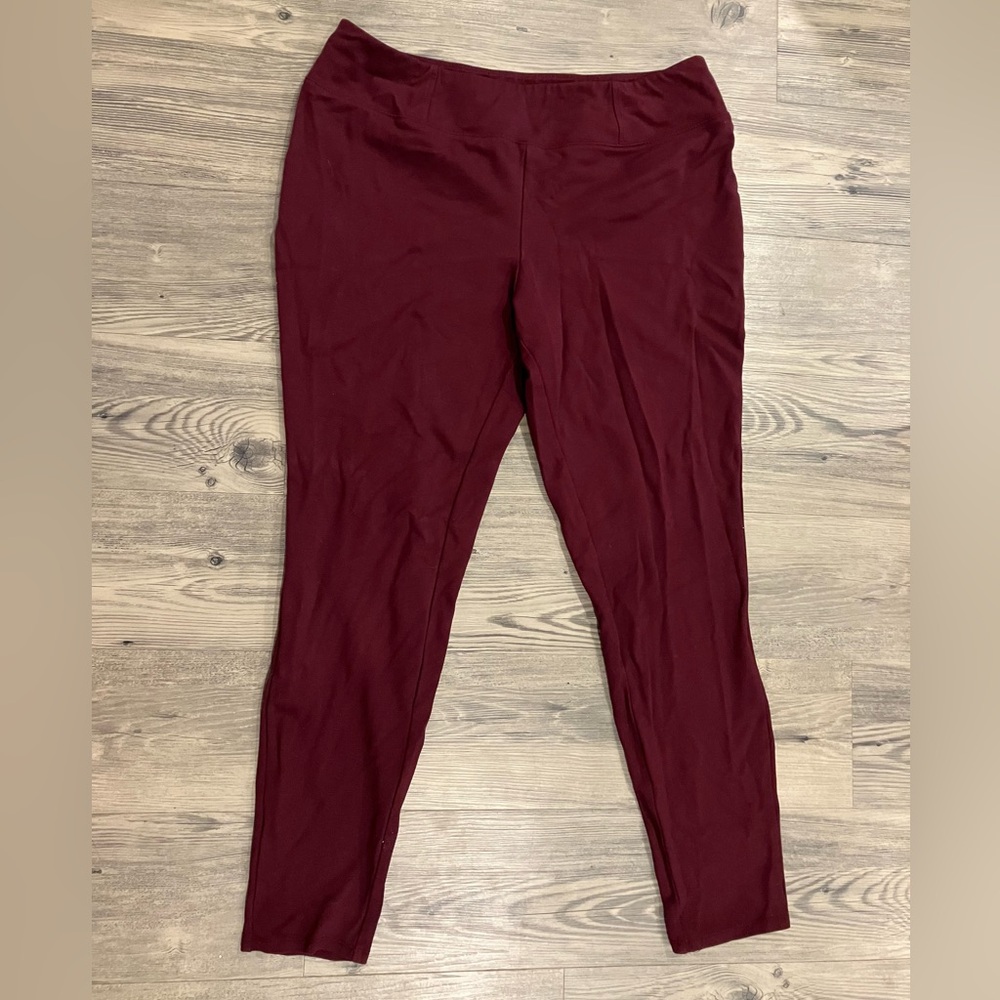 Cato Fashions C est 1946 Burgundy Yoga Pants